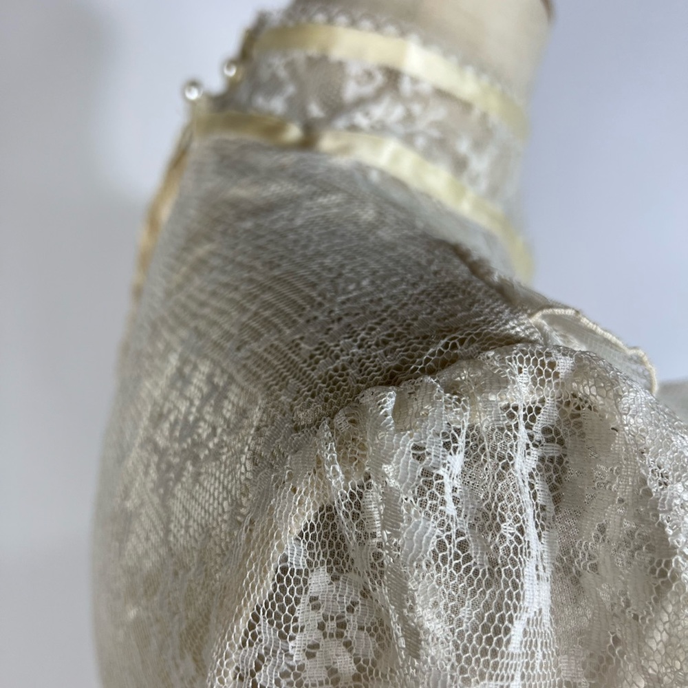 VINTAGE 70s GUNNE SAX Long Sleeve Edwardian Victorian Style Wedding Dress - Picture 5 of 8